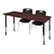 Regency Tables > Height Adjustable > Rectangular Mobile Table & Chair Sets, 60 W, 24 L, 23-34 H, Mahogany MT6024MHAPCBK40BK - alternate 1